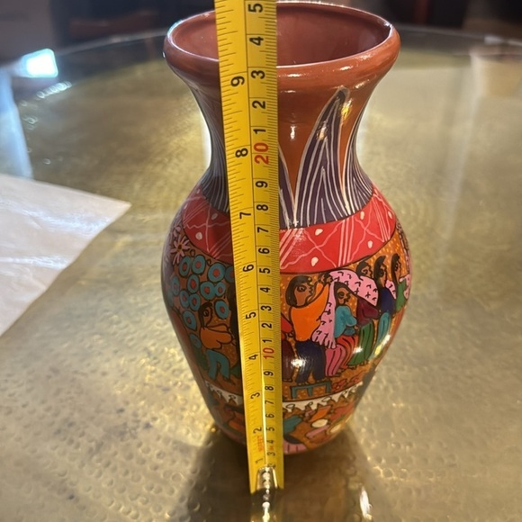 Hand-painted Mexican Folk Art Pottery Mask Decoration - Picture 7 of 8